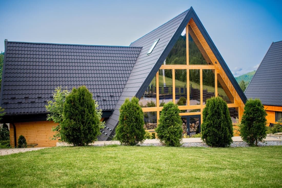 The A-Frame facade with its glass wall