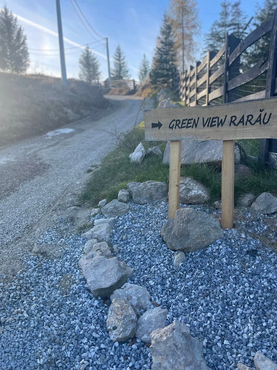 The sign at the entrance to the property